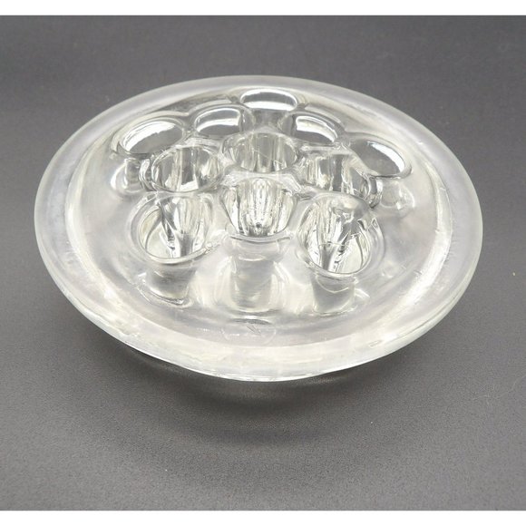 Vintage Glass Flower Frog 3 1/2" W 11 Holes - Picture 10 of 10